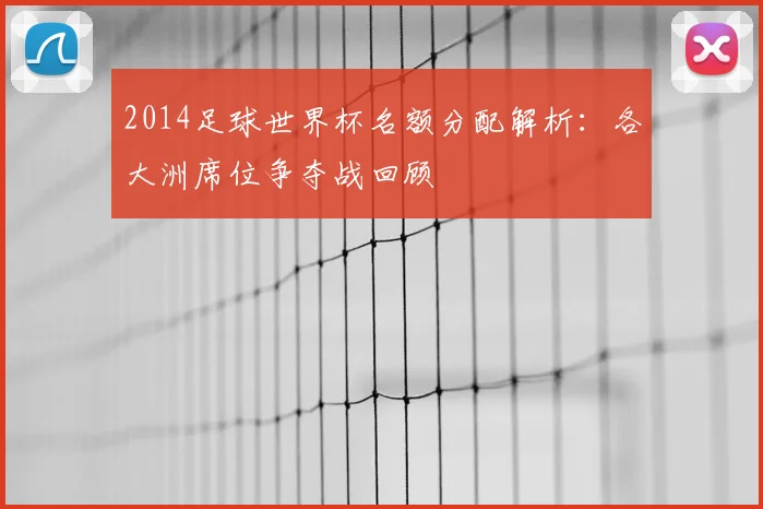 2014足球世界杯名额分配解析：各大洲席位争夺战回顾